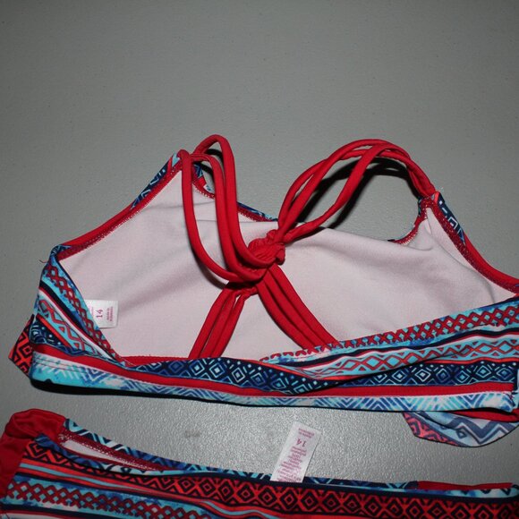 Red & Blue 2 Pcs Justice Bikini Swimsuit Size 14 - Picture 7 of 12